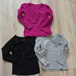 French Toast And 1989 Place Kids Long Sleeve Tees - Pink, Black, and Gray